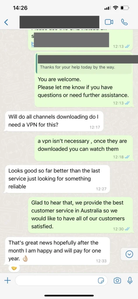 WhatsApp customer chat verification screenshot 3
